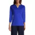 School Uniform Women's Supima Micro Modal Three Quarter Sleeve Notch Neck Top, Front