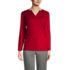 School Uniform Women's Supima Micro Modal Three Quarter Sleeve Notch Neck Top, Front