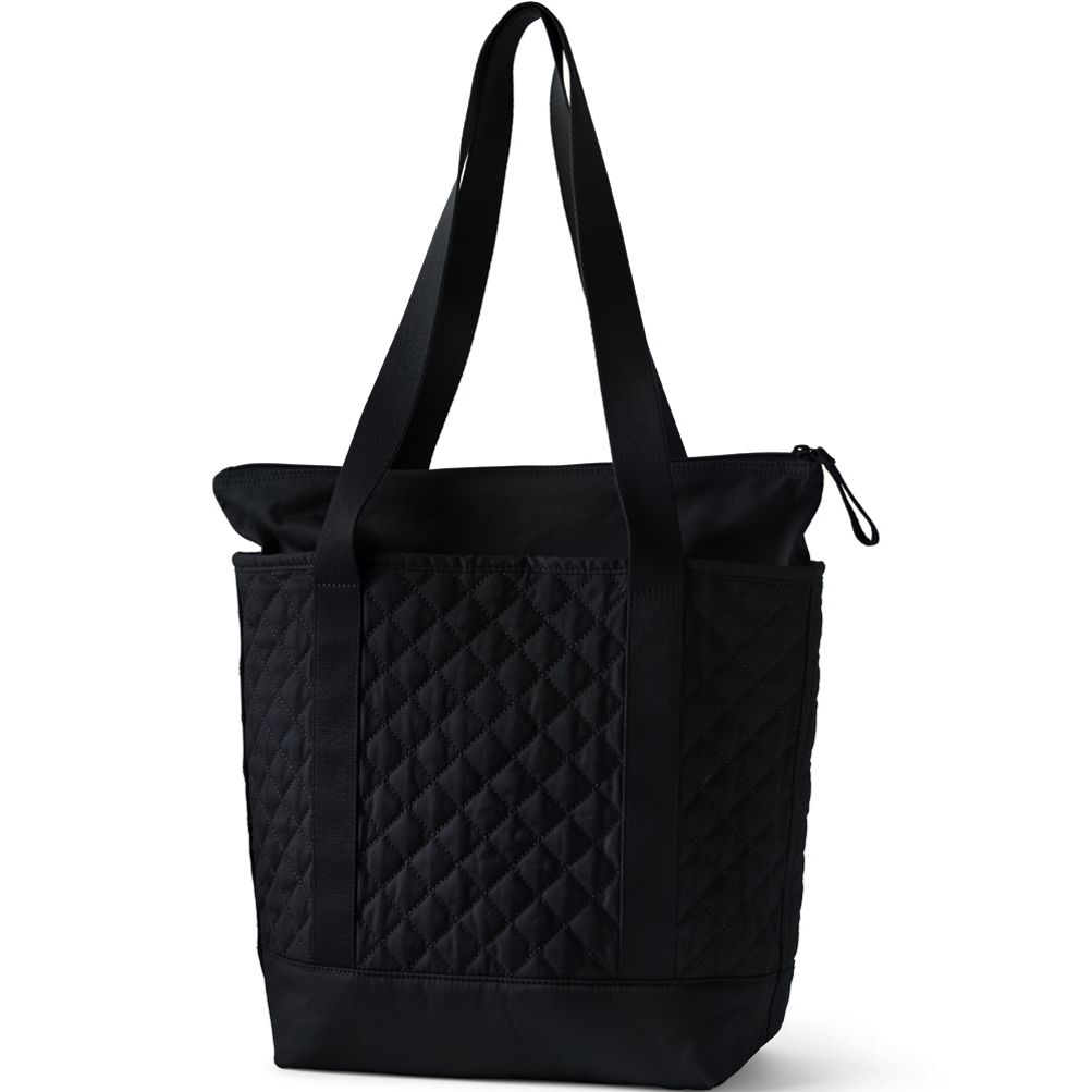 Done and Done Black Quilted Tote Bag