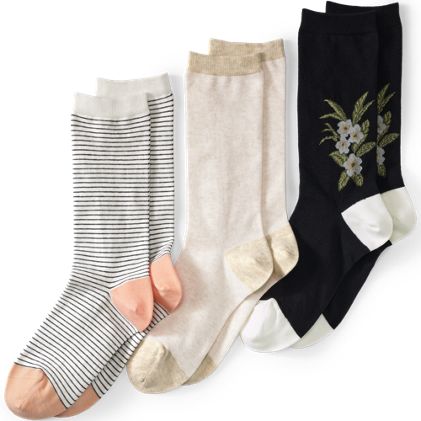 Women's 3-Pack Patterned Crew Socks - primary