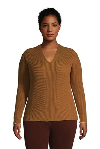 women's plus size v neck sweaters