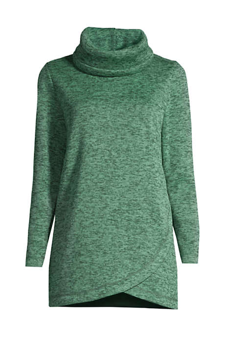 Women's Sweater Fleece Cowl Neck Tunic Pullover Top