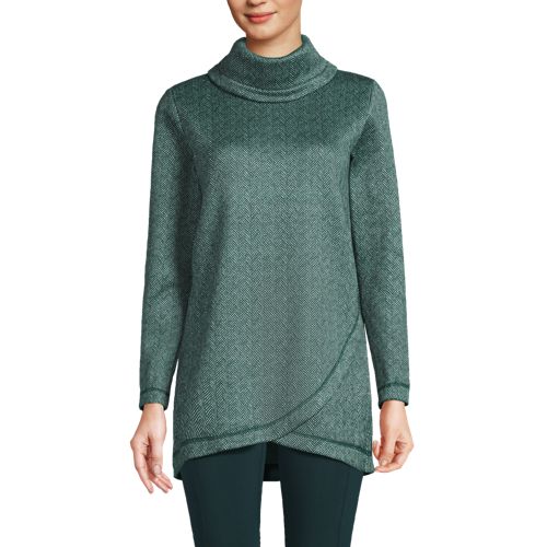 Women's Sweater Fleece Tunic Cowl Neck Pullover