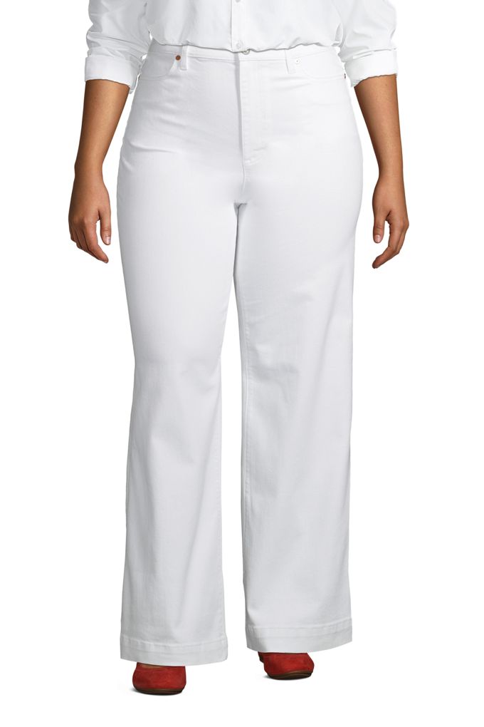 Lands' EndWomen's Plus Size High Rise Wide Leg Blue Jeans Lands' End