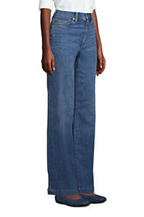 Women's High Rise Wide Leg Blue Jeans, alternative image