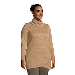 Women's Plus Size Sweater Fleece Tunic Cowl Neck Pullover, alternative image