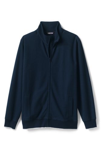 【ランズエンド LANDS' END】メンズ・テクスチャーニット・バーシティ・ジャケット/S/ブルー