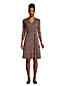 Gemustertes Jersey-Wickelkleid mit 3/4-Ärmeln für Damen in Plus-Größe