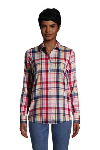 Women's Long Sleeve Flannel Boyfriend Shirt