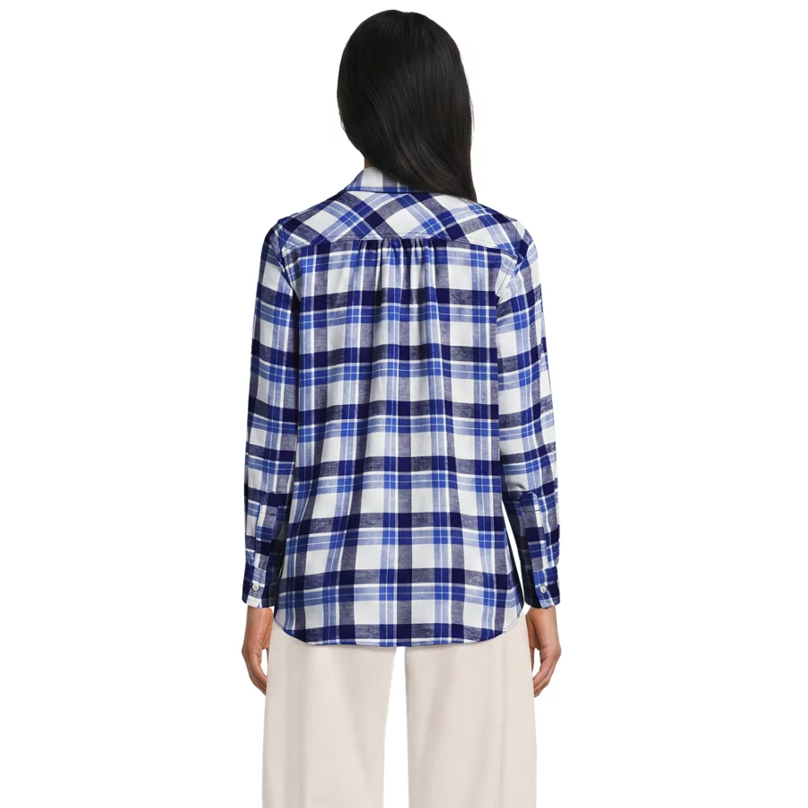 Flannel Boyfriend Long Sleeve Shirt view 4