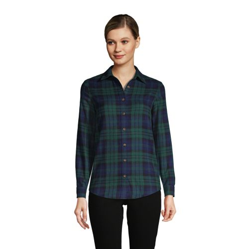 Plaid Shirt - Dark blue/green plaid - Ladies