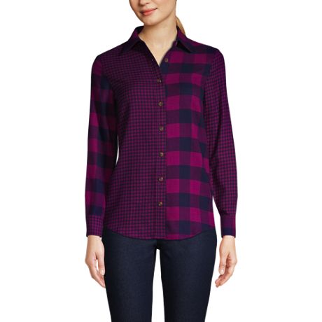 lands end women's plus size flannel shirts