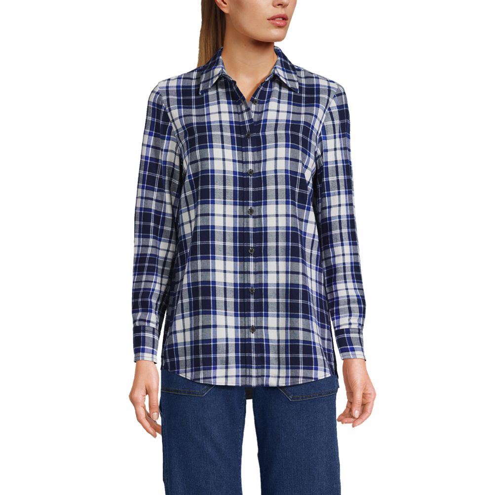 Women's Flannel Boyfriend Fit Long Sleeve Shirt | Lands' End