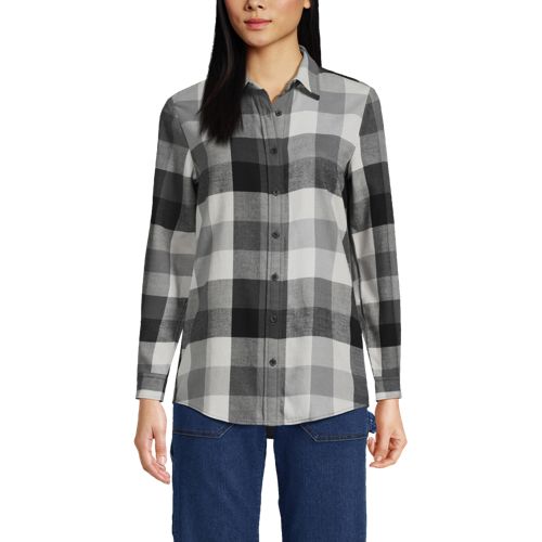 Women's flannel shirts plus 2024 size