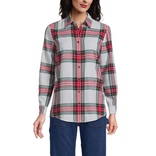 Boyfriend-Bluse Flanell | Lands\' End aus