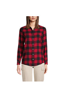 Women's Long Sleeve Flannel Boyfriend Shirt