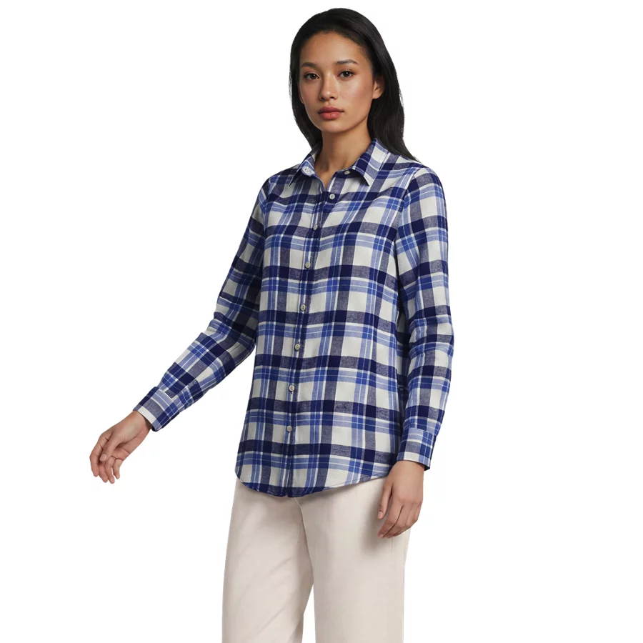 Flannel Boyfriend Long Sleeve Shirt view 5