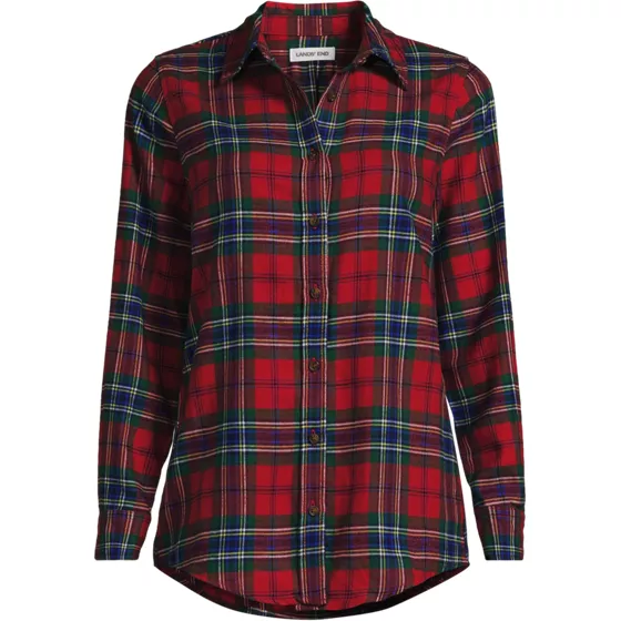 Tall Flannel Boyfriend Long Sleeve Shirt - primary