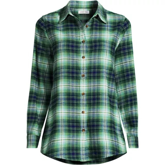 Flannel Boyfriend Long Sleeve Shirt - primary