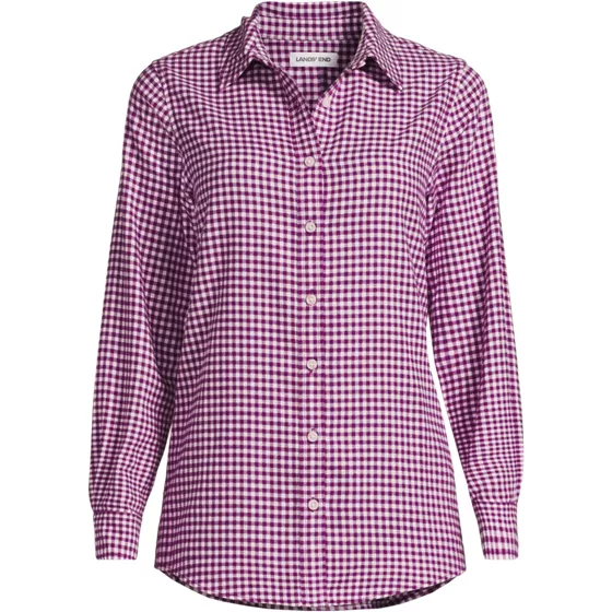Flannel Boyfriend Long Sleeve Shirt - primary