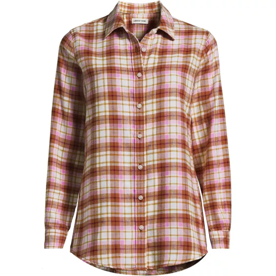Flannel Boyfriend Long Sleeve Shirt - primary