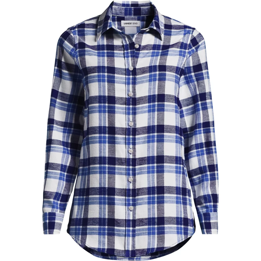 Flannel Boyfriend Long Sleeve Shirt view 7