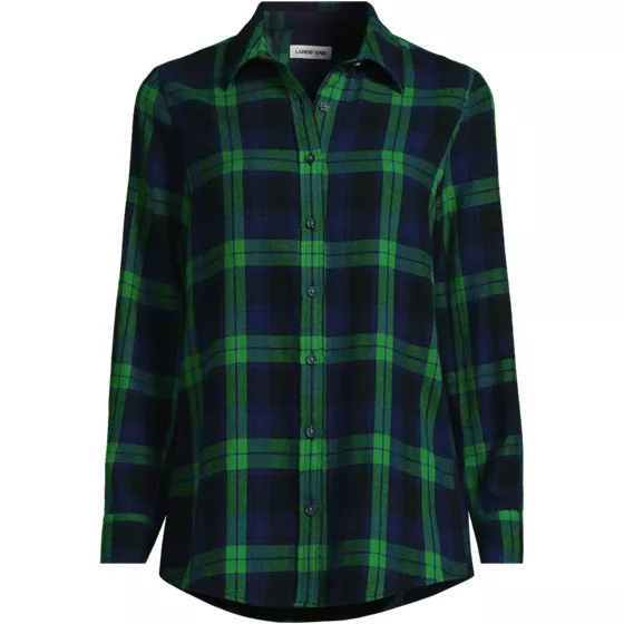 Women's Flannel Boyfriend Fit Long Sleeve Shirt - primary