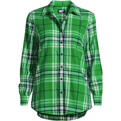Women's Plus Size Flannel Boyfriend Fit Long Sleeve Shirt - image 2