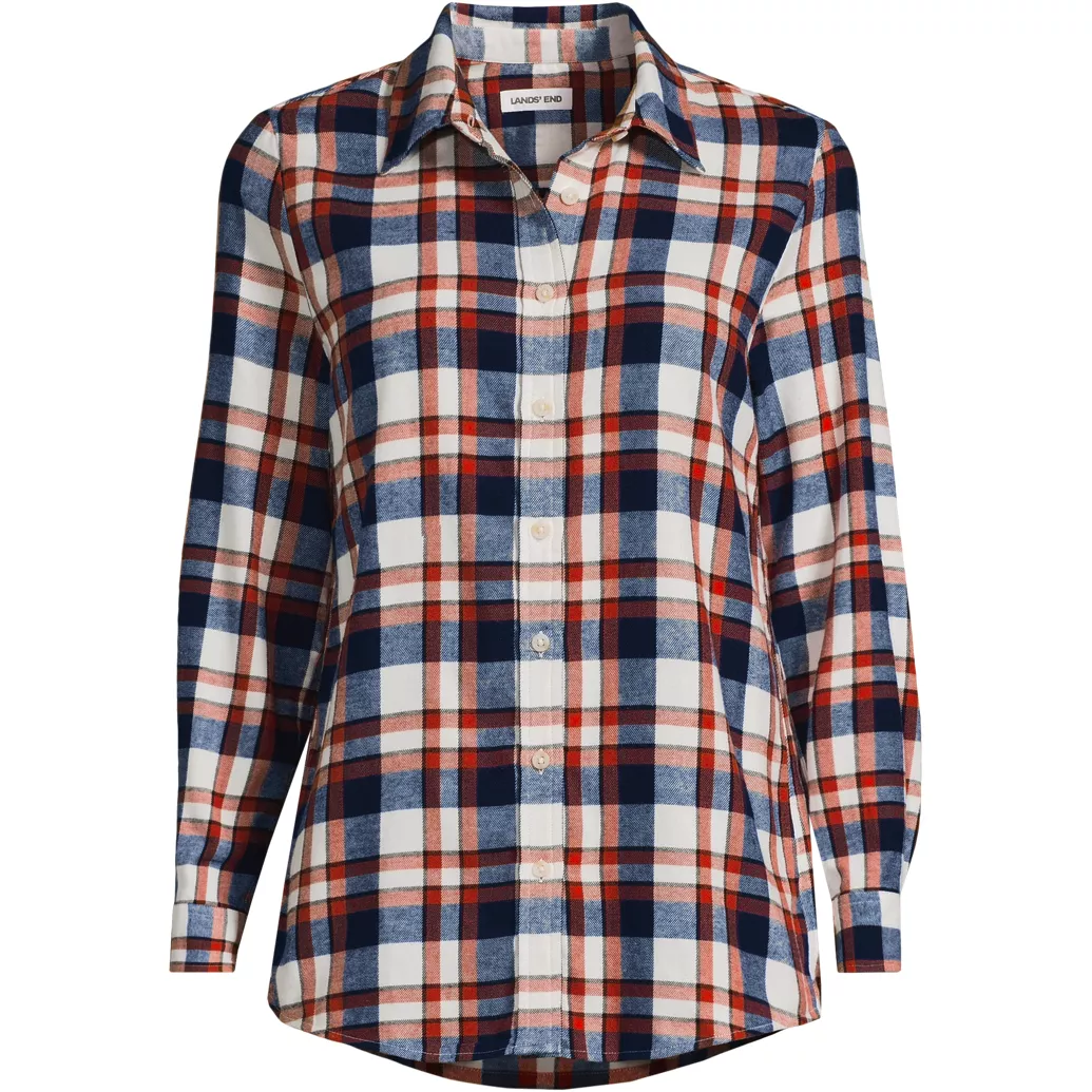 Women's Flannel Boyfriend Fit Long Sleeve Shirt