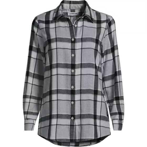 Women's Flannel Boyfriend Fit Long Sleeve Shirt - primary