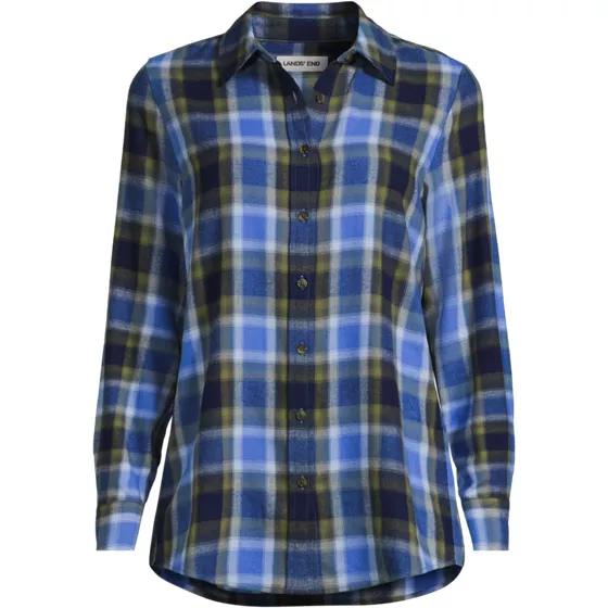 Women's Flannel Boyfriend Fit Long Sleeve Shirt - primary