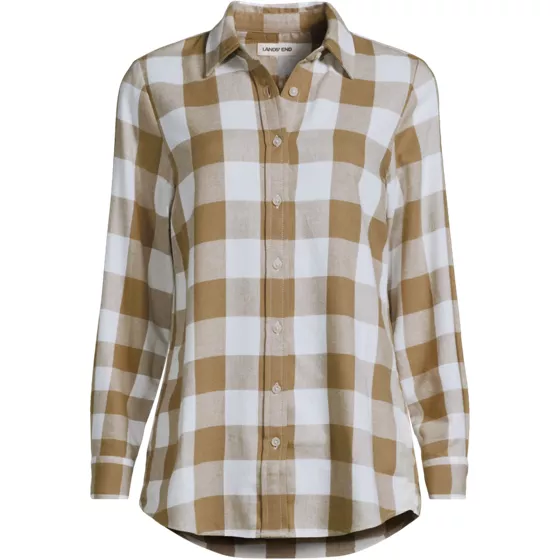 Women's Flannel Boyfriend Fit Long Sleeve Shirt - primary