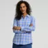 Petite Flannel Boyfriend Long Sleeve Shirt, Front