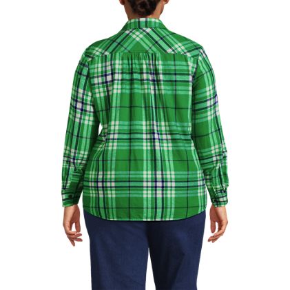 Women's Plus Size Flannel Boyfriend Fit Long Sleeve Shirt - image 1