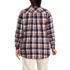 Plus Size Flannel Boyfriend Long Sleeve Shirt, Back