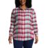 Women's Plus Size Flannel Boyfriend Fit Long Sleeve Shirt, Front