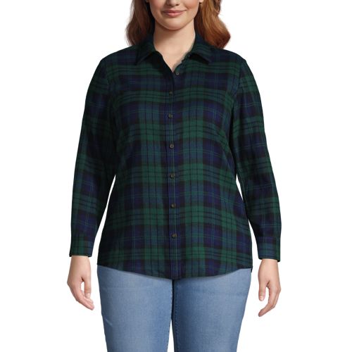 lands end women's plus size flannel shirts