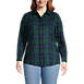 Women's Plus Size Flannel Boyfriend Fit Long Sleeve Shirt, Front