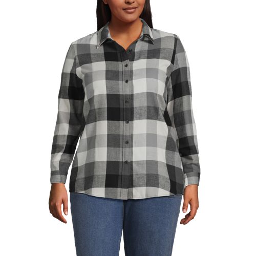 Lands' End Women's Long Sleeve Flannel Nightgown - X Large - Evergreen  Blackwatch Plaid : Target