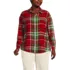 Plus Size Flannel Boyfriend Long Sleeve Shirt, Front