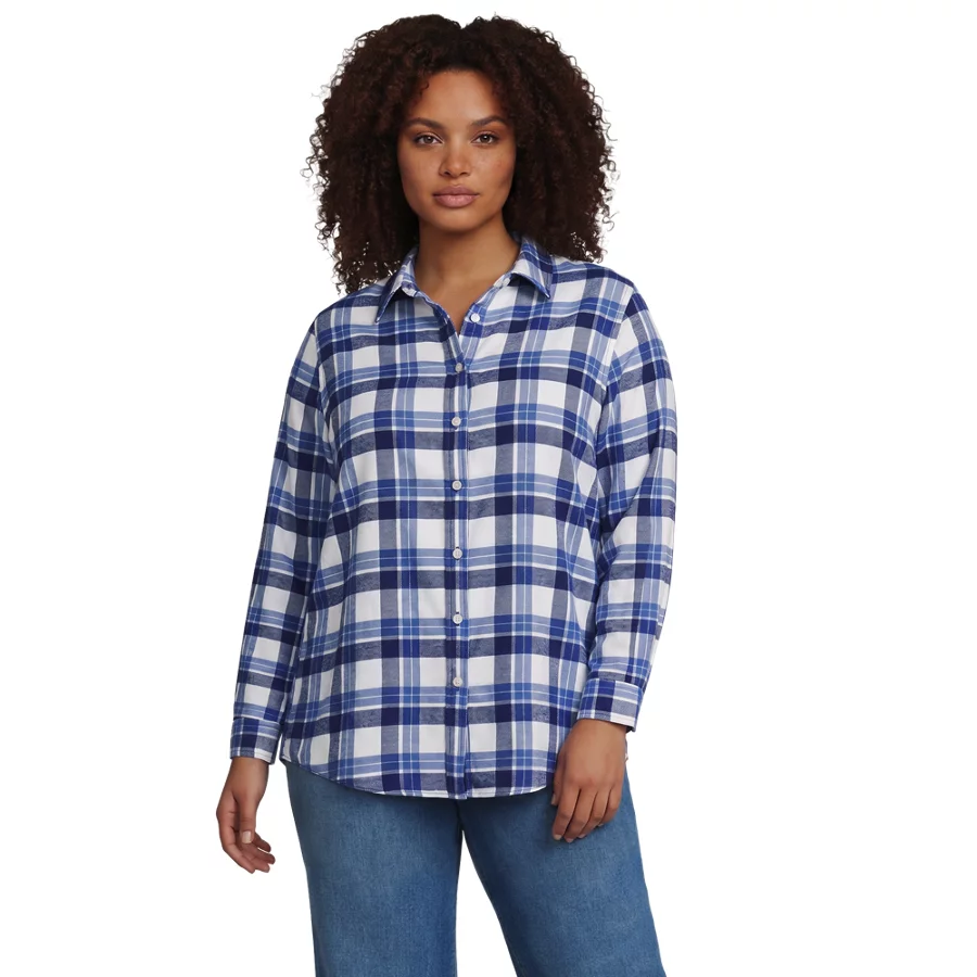 Flannel Boyfriend Long Sleeve Shirt view 2