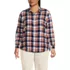 Plus Size Flannel Boyfriend Long Sleeve Shirt, Front