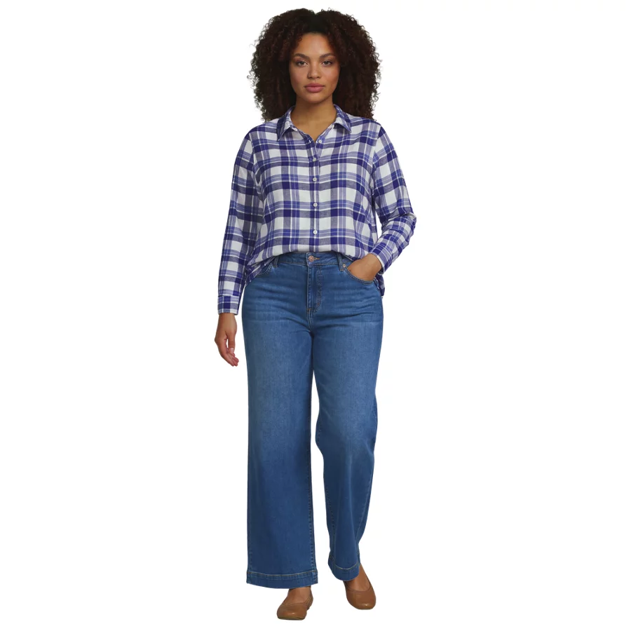 Flannel Boyfriend Long Sleeve Shirt view 3