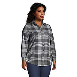 Women's Plus Size Flannel Boyfriend Fit Long Sleeve Shirt, alternative image