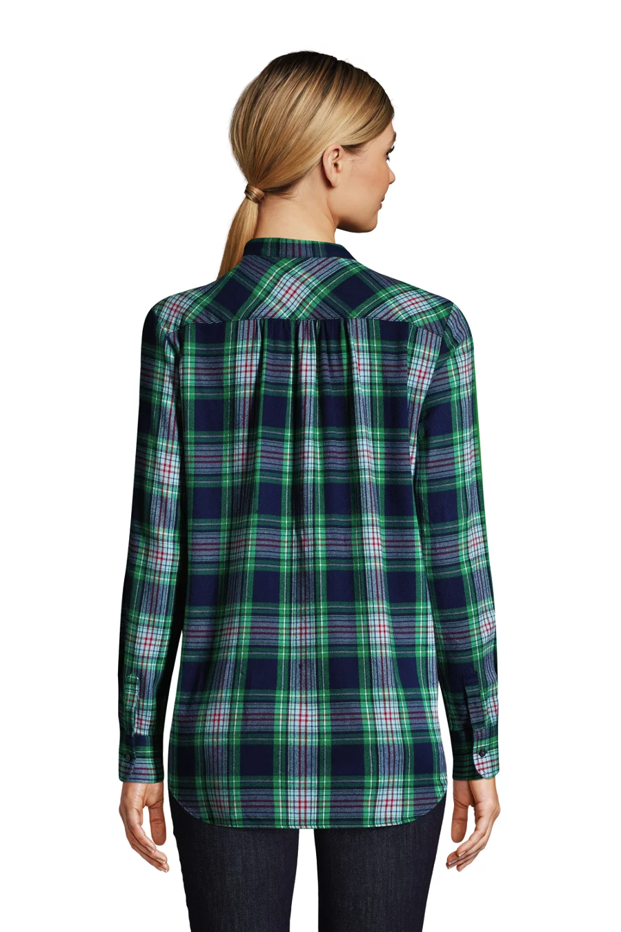 Women's Flannel Long Sleeve Tunic Top