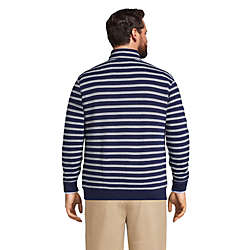Men's Big and Tall Print Bedford Rib Quarter Zip Sweater, Back
