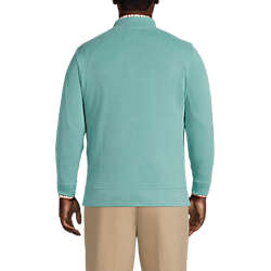 Men's Big and Tall Bedford Rib Heather Quarter Zip Sweater, Back