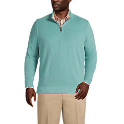 Men's Big and Tall Bedford Rib Heather Quarter Zip Sweater, Front
