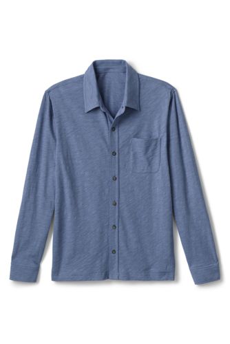 Lands' End Men's Slub Button-Down Shirt