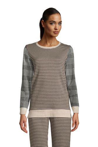 Sweatshirt Long Sport Knit Jacquard, Femme